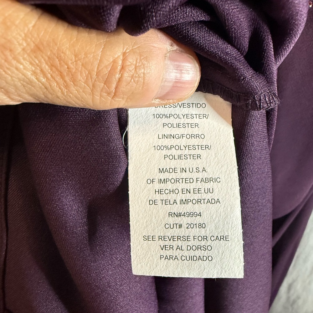 R&M Richards Plum Chiffon Maxi Dress with Beaded Detail - Picture 14 of 16